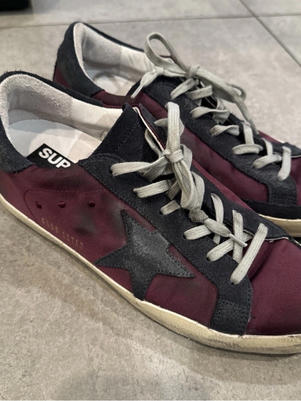 Golden Goose Burgundy And Black Low Top Sneakers Authentic Guaranteed EU39 8.5/9 - Picture 12 of 16